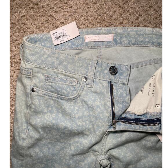 Lauren Conrad Floral Cropped Light Wash Skinny Jeans - Picture 5 of 12